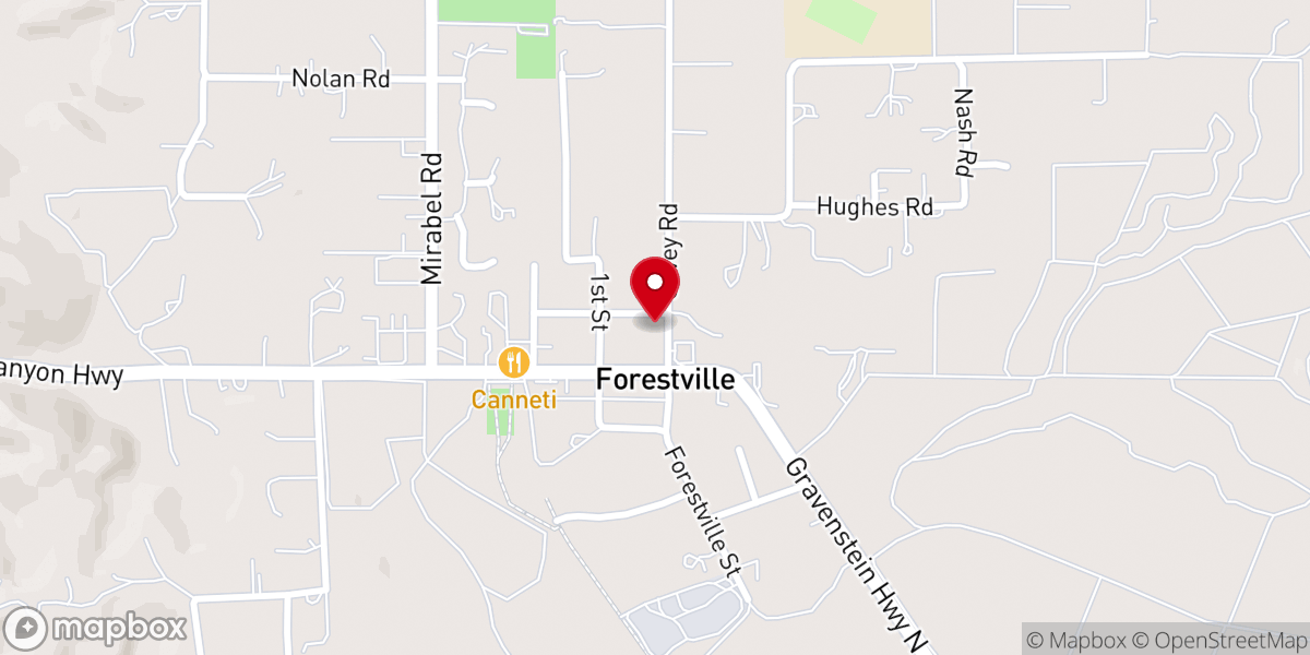 Map showing location of Forestville United Methodist Church - Food Distribution Center