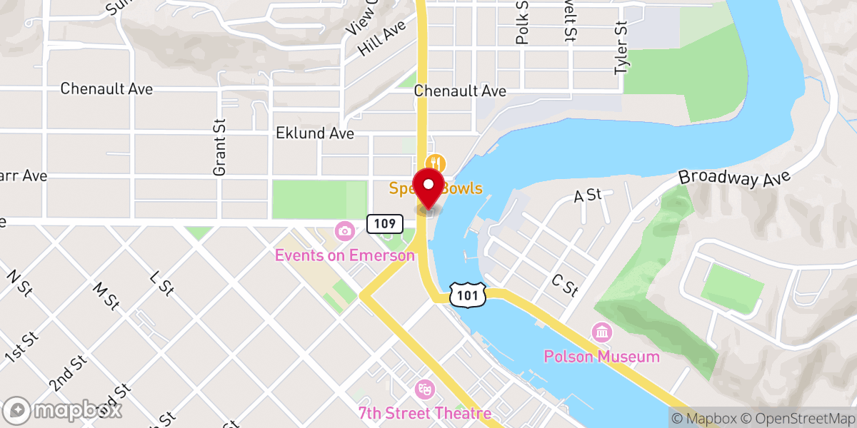 Map showing location of Al's Hum-Dinger