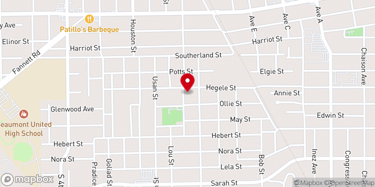 Map showing location of West Tabernacle Baptist Church