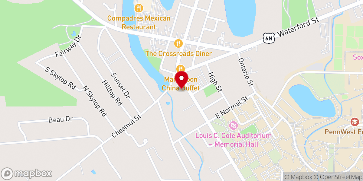 Map showing location of Edinboro Community and Economic Development