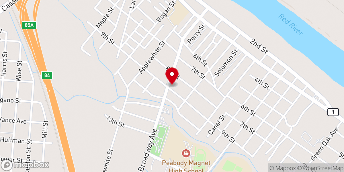 Map showing location of True Vine Baptist Church