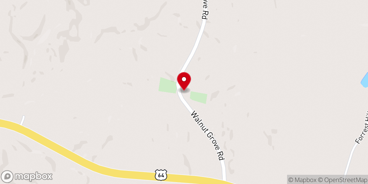 Map showing location of Walnut Grove Baptist Church