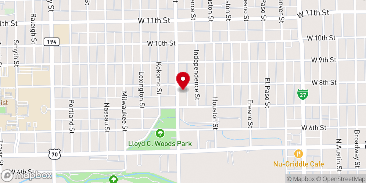 Map showing location of St Marks Episcopal Church