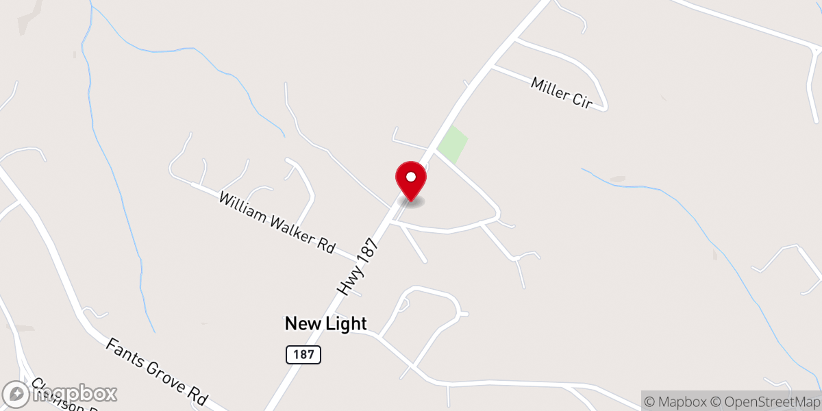 Map showing location of New Holly Light Missionary Baptist Church