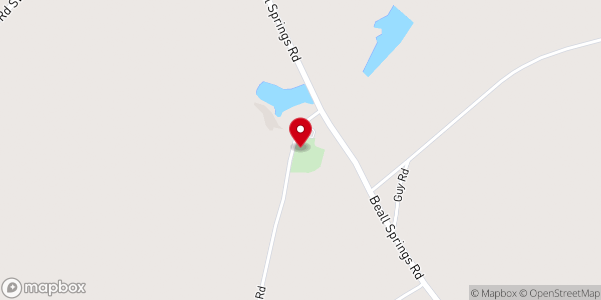 Map showing location of Mill Creek Baptist Church