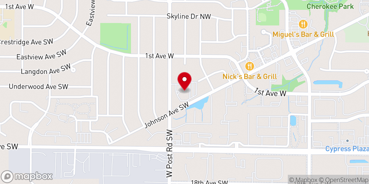 Map showing location of Calvary Baptist Church