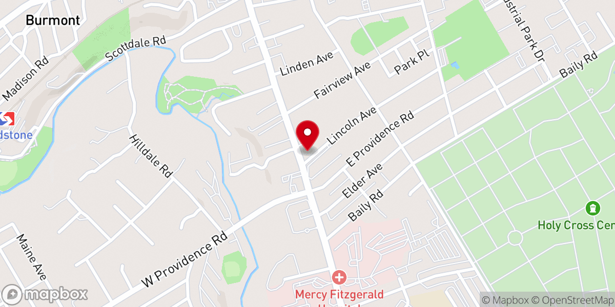 Map showing location of Oromo Christian Church of Philadelphia