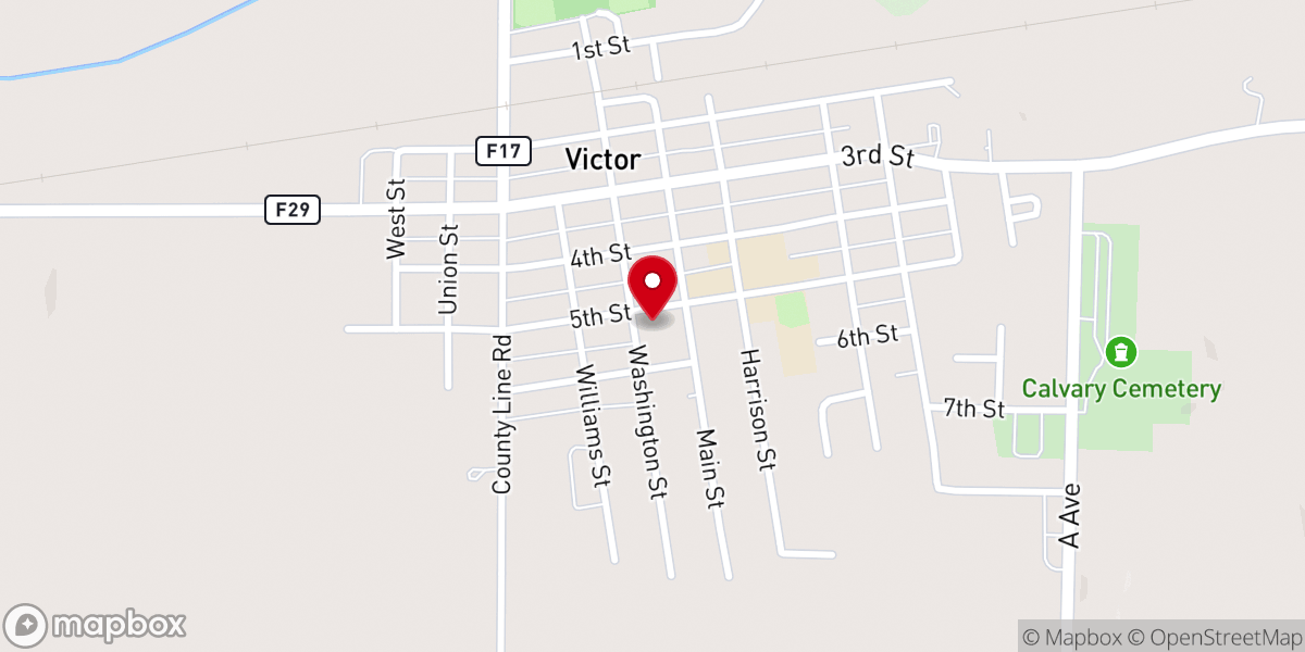 Map showing location of Saint James Lutheran Church