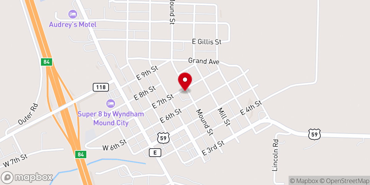 Map showing location of United Methodist Church