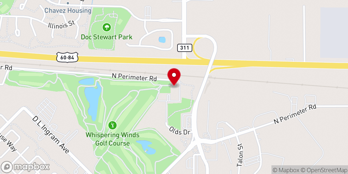 Map showing location of Whispering Winds Golf Course