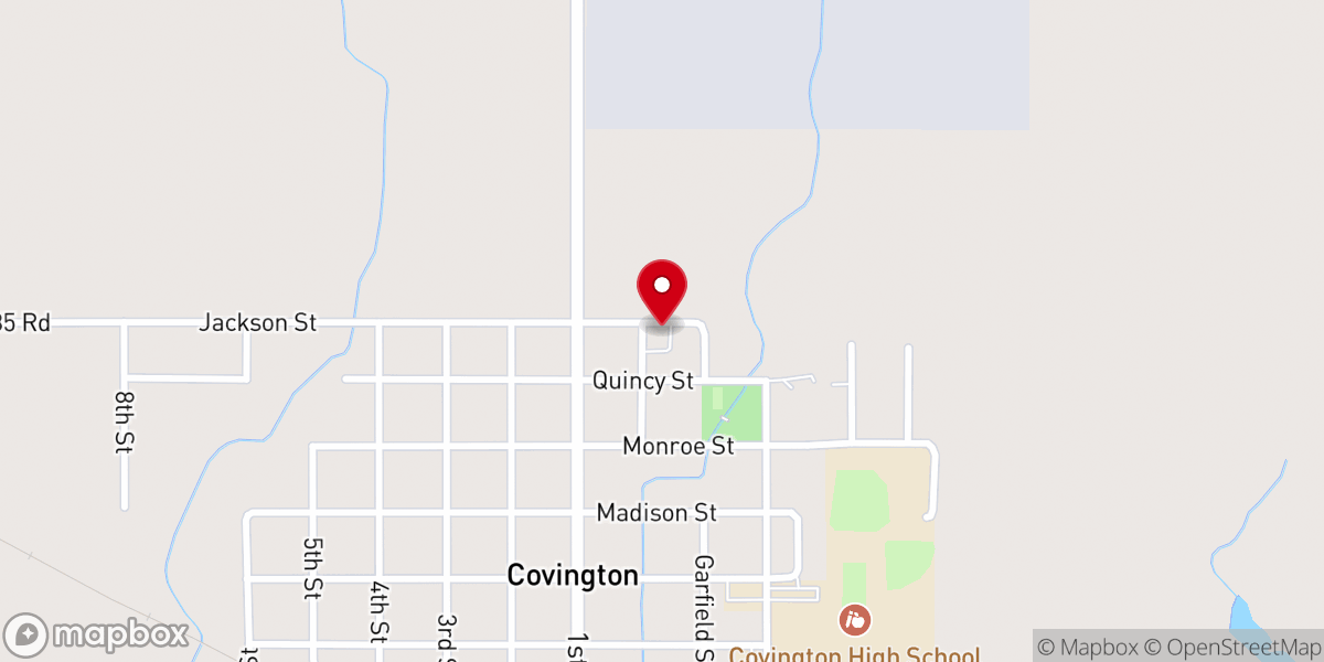 Map showing location of Saint John's Lutheran Church