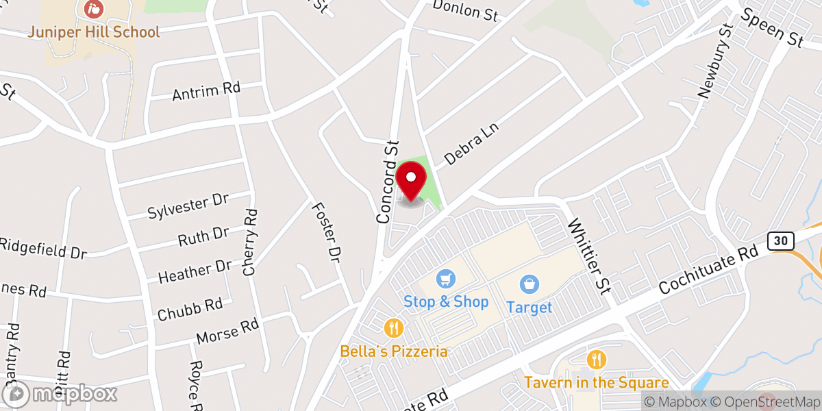 Map showing location of MetroWest YMCA