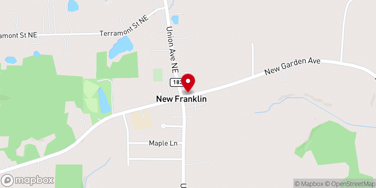 Map showing location of St John's Lutheran Church