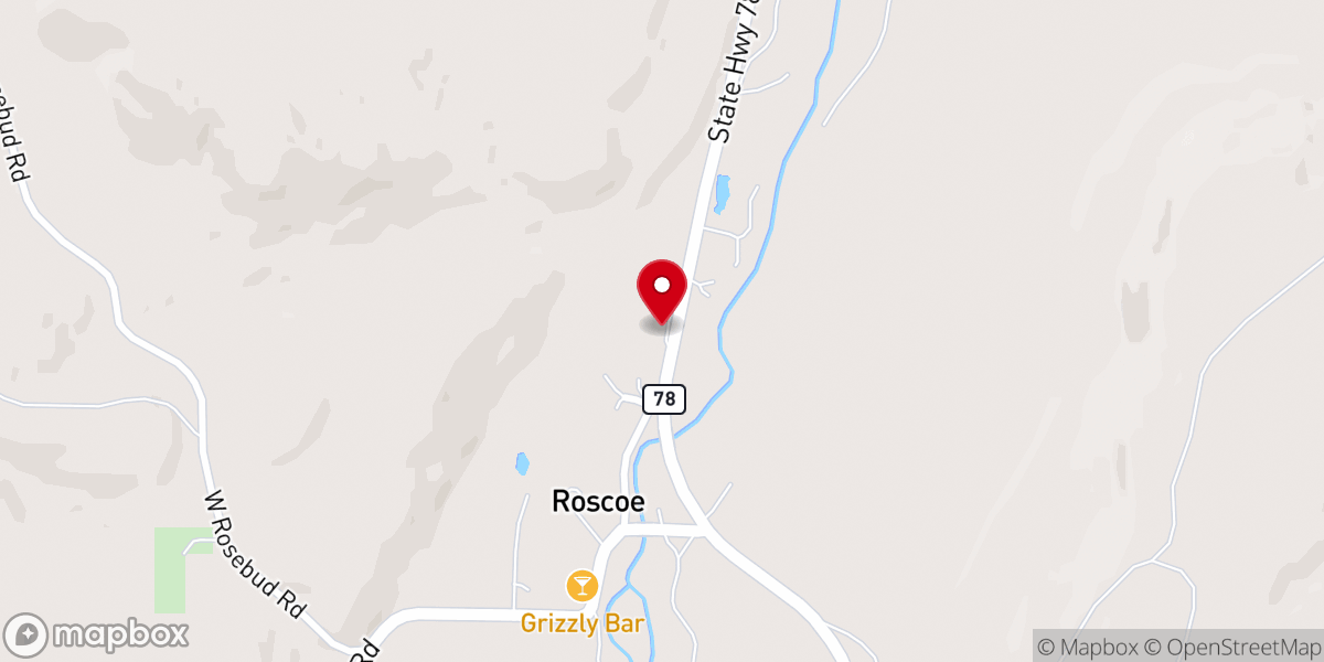 Map showing location of Roscoe Community Center