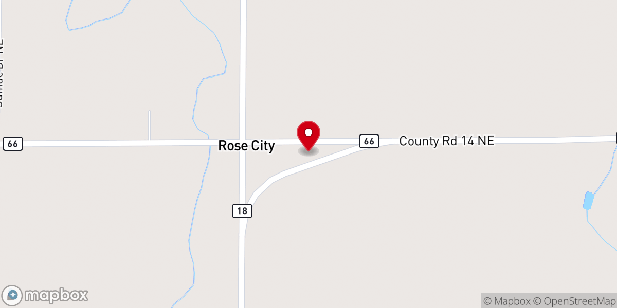Map showing location of Rose City Evangelical Free Church
