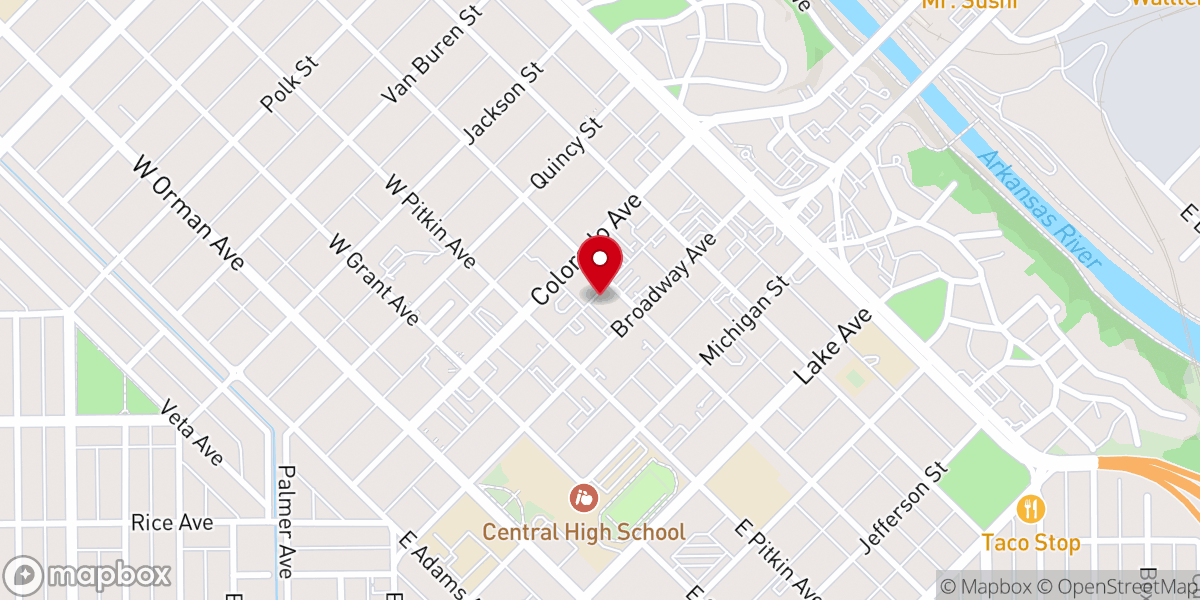 Map showing location of Pueblo Divine Science Church