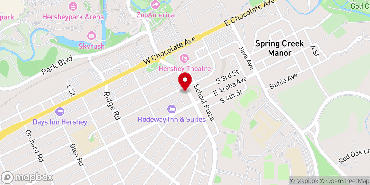Map showing location of Holy Trinity Lutheran Church