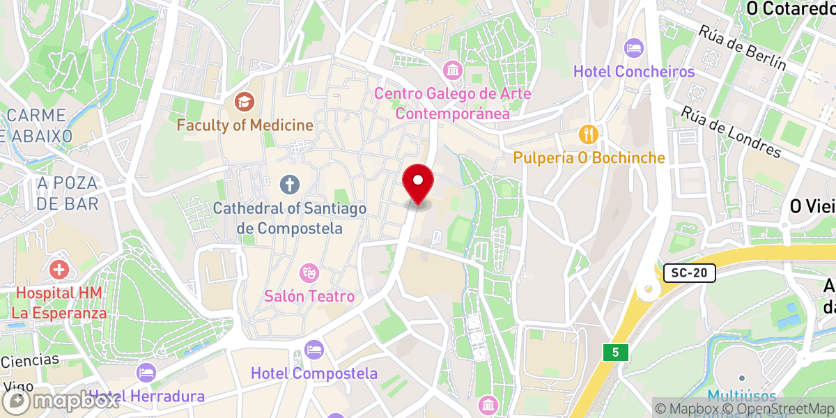 Map showing location of O Xardín de Julia