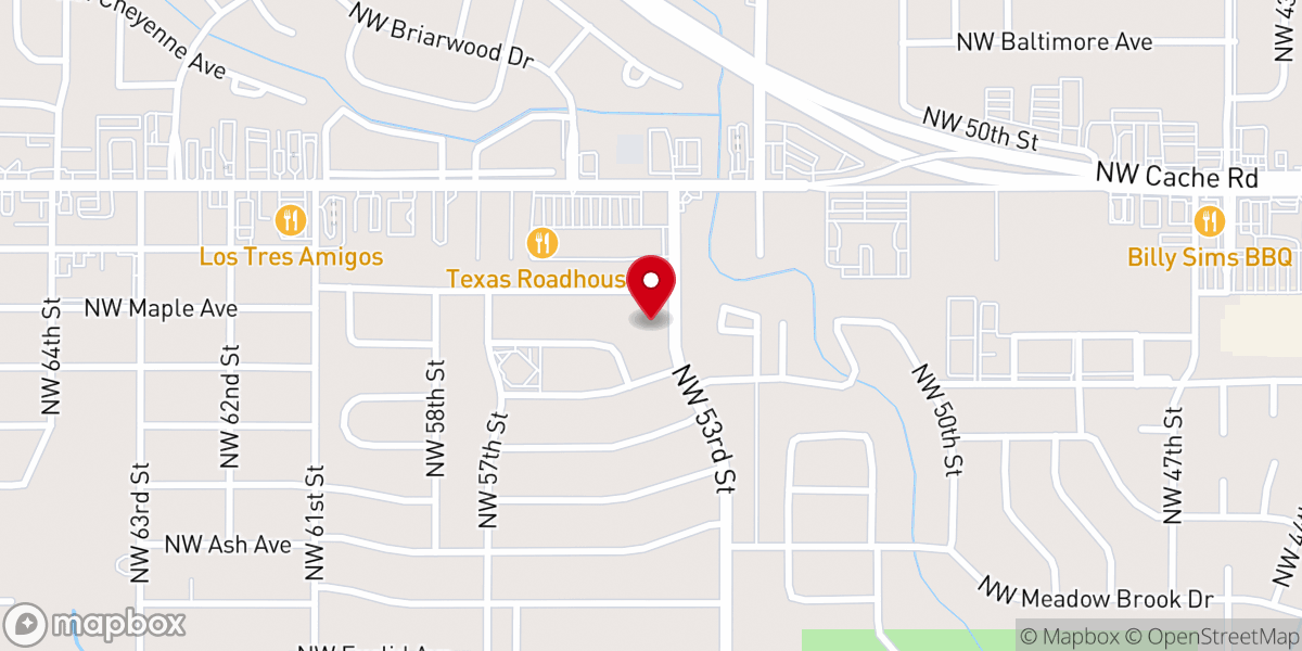 Map showing location of Western Hills Church of Christ