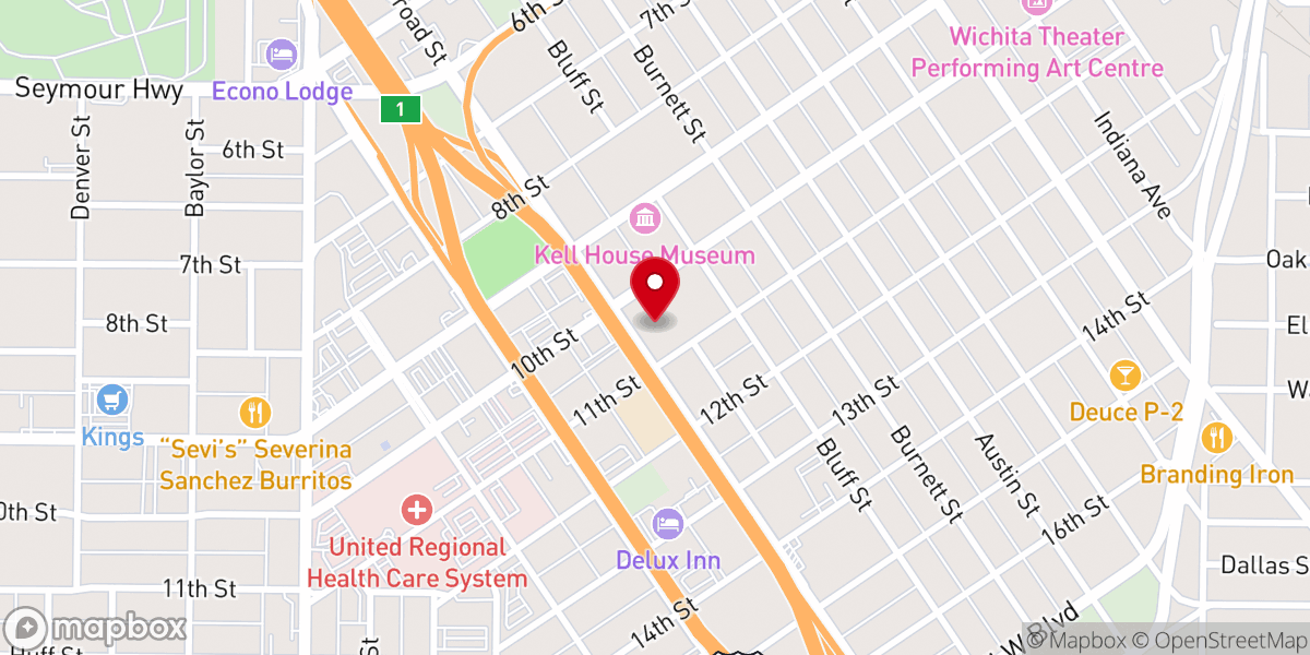 Map showing location of Tenth and Broad Church of Christ