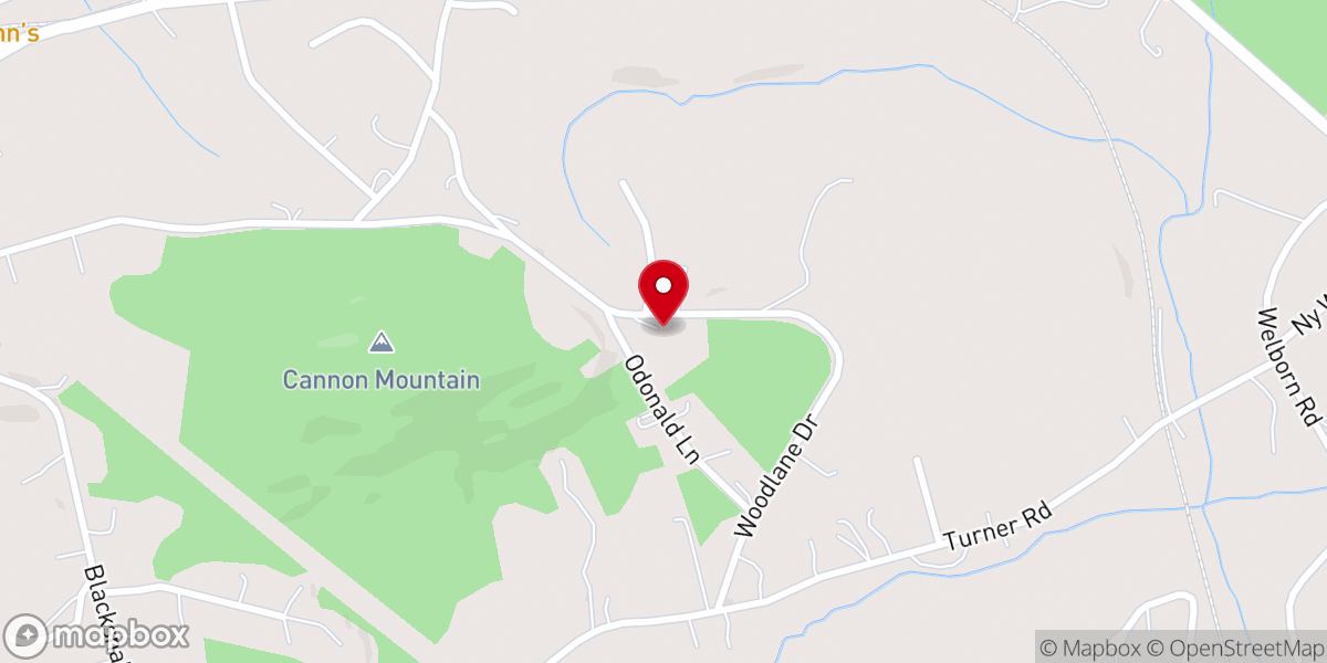 Map showing location of Cannon Mountain Baptist Church