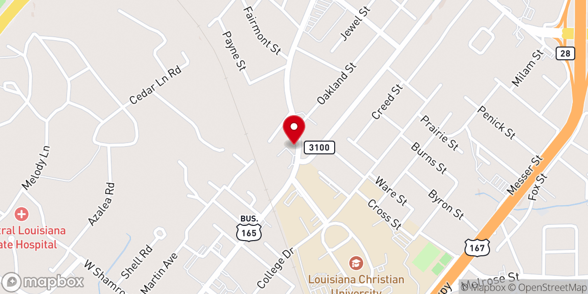 Map showing location of Palmettos Cenla