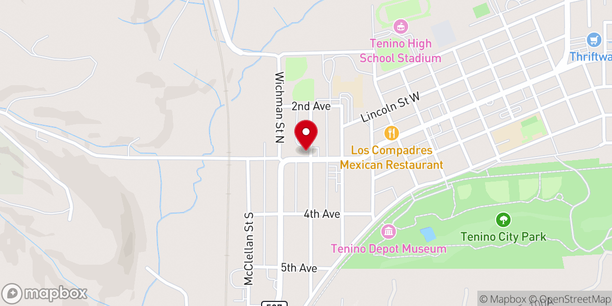 Map showing location of Assembly of God Church