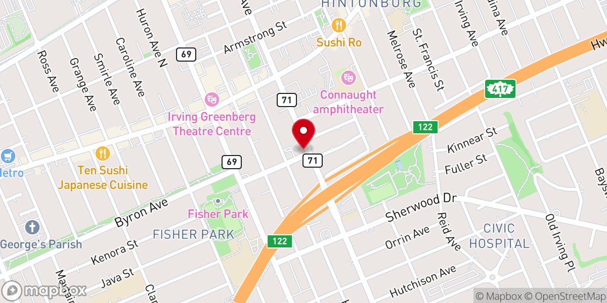 Map showing location of Parkdale Baptist Church