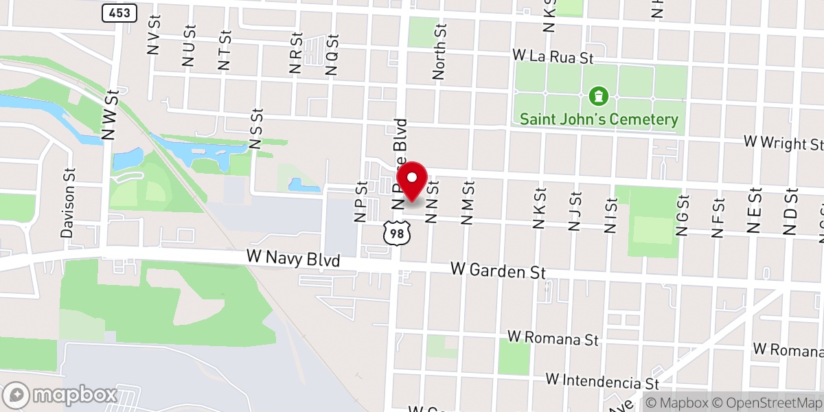 Map showing location of Greater True Vine Baptist Church