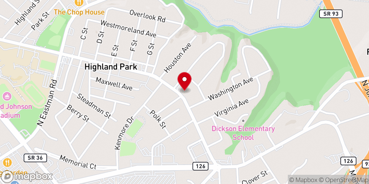 Map showing location of Belvue Christian Church