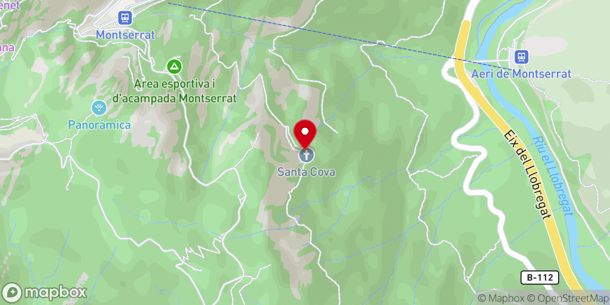 Map showing location of Santa Cova de Montserrat