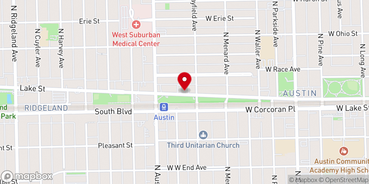 Map showing location of Chicago West Bible Church