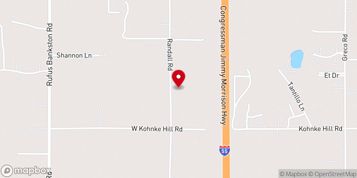 Map showing location of Calvary Christian Center