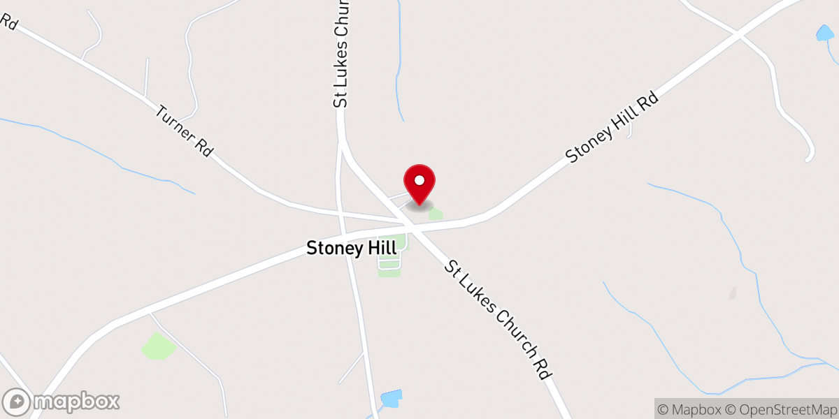 Map showing location of St. Luke's Lutheran Church