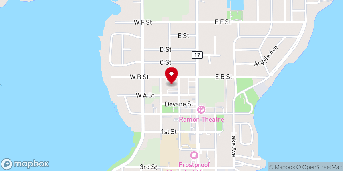 Map showing location of First Baptist Church Frostproof, Inc.