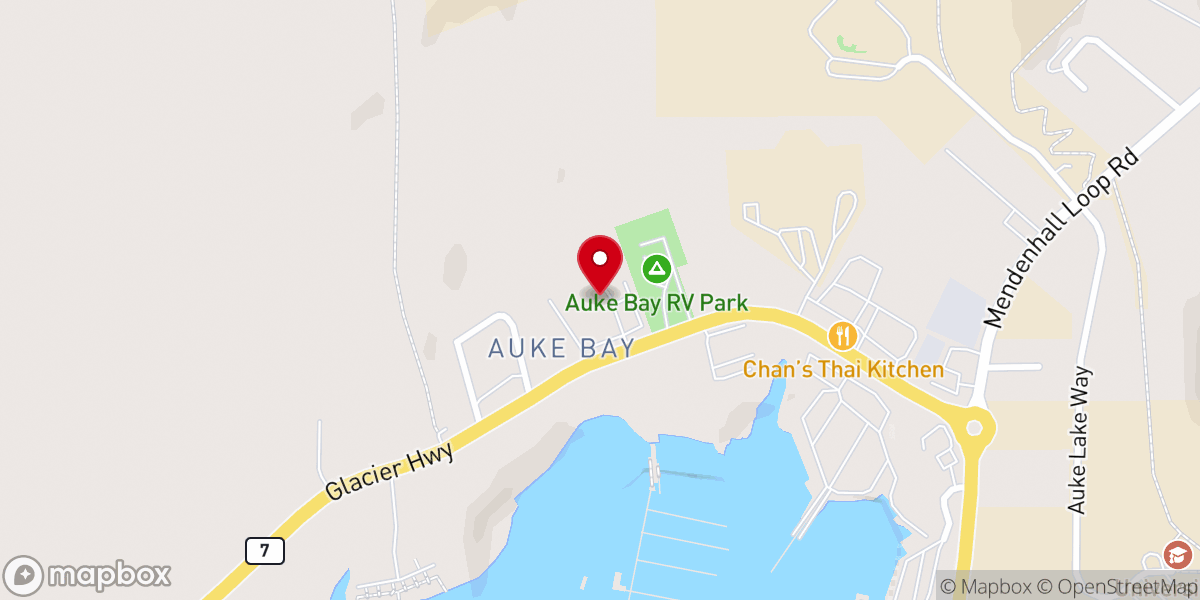 Map showing location of Auke Bay Bible Church