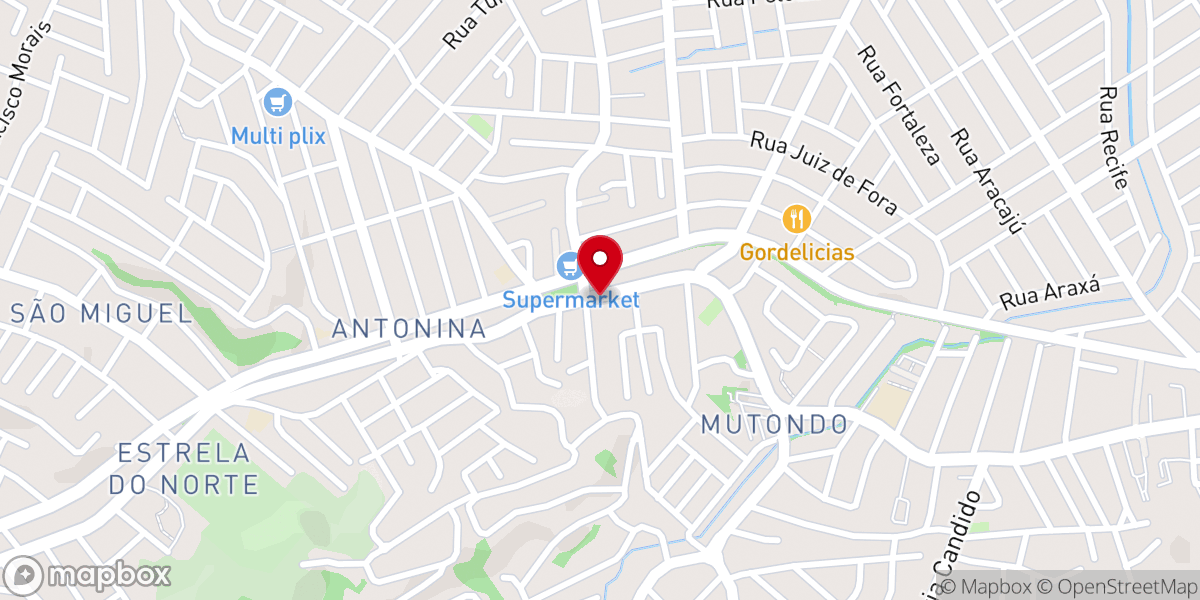 Map showing location of Igreja Batista Nova
