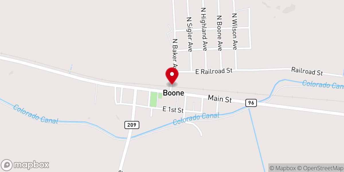 Map showing location of Boone