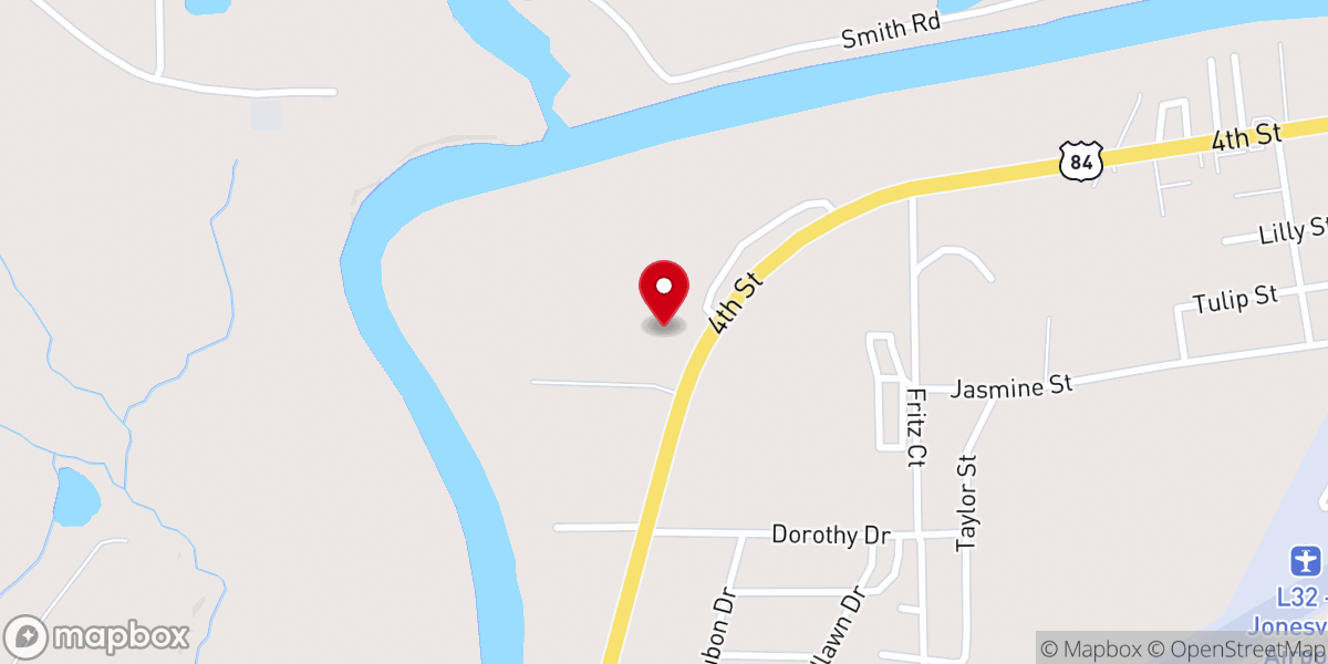 Map showing location of Grace Baptist Church