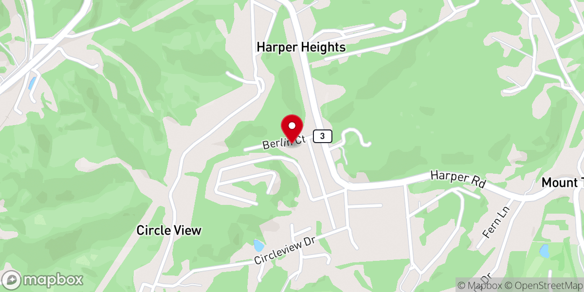 Map showing location of First Baptist Church-Harper Heights