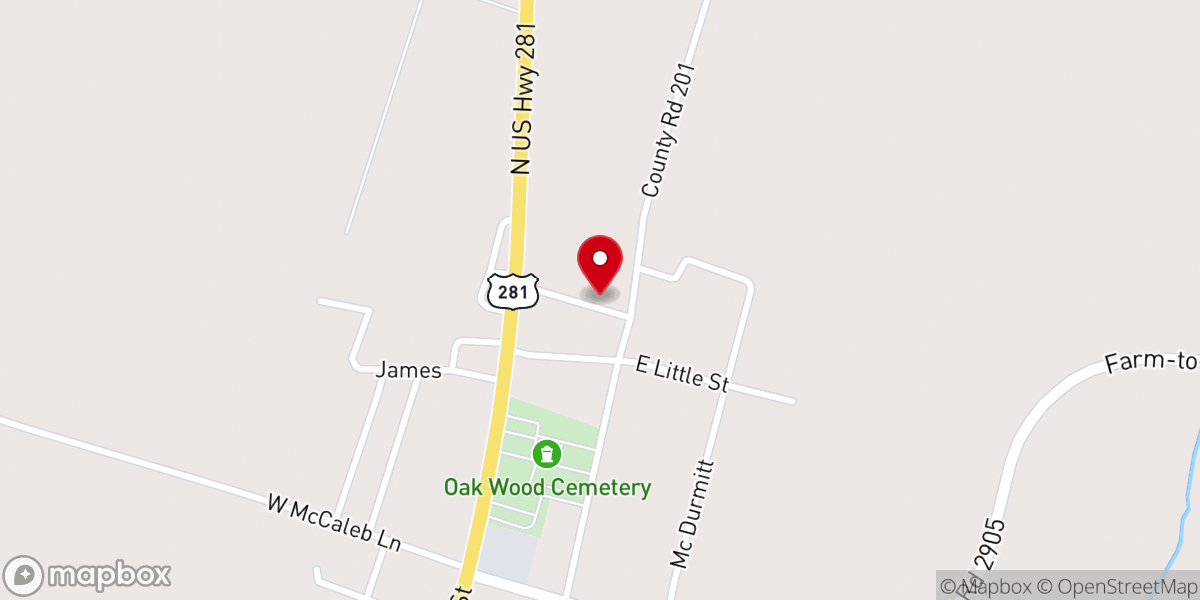 Map showing location of Littleville Baptist Church