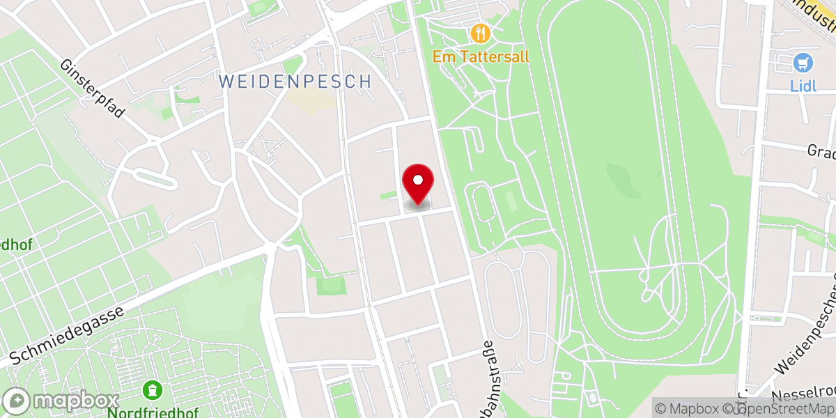Map showing location of Erlöserkirche Weidenpesch