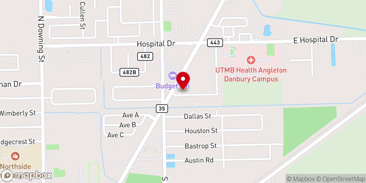 Map showing location of MyCHN Angleton