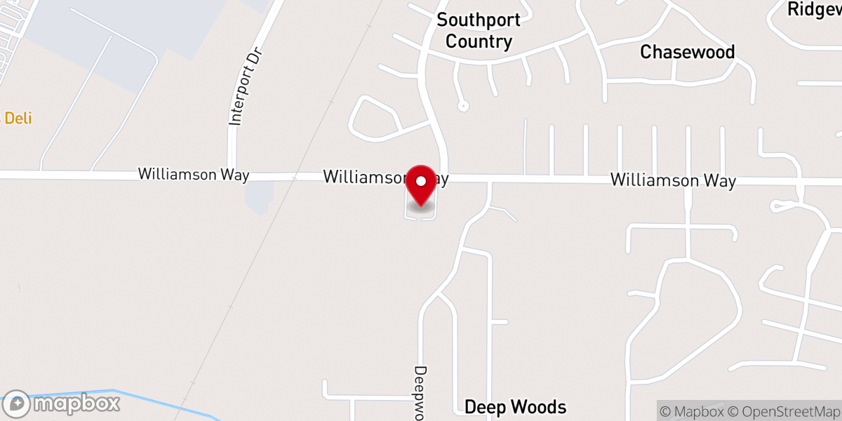Map showing location of Grace Family Worship Center