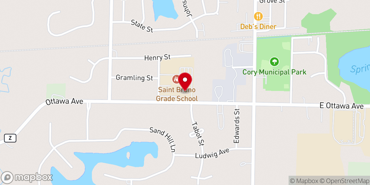 Map showing location of St Bruno's Catholic Church