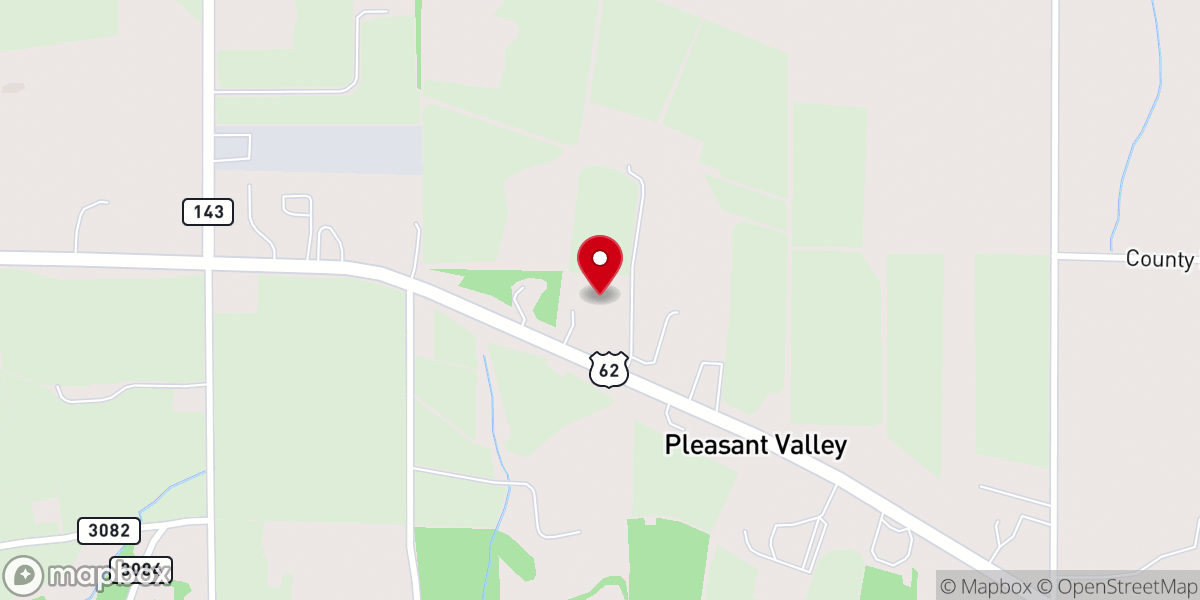 Map showing location of Pleasant Valley Church