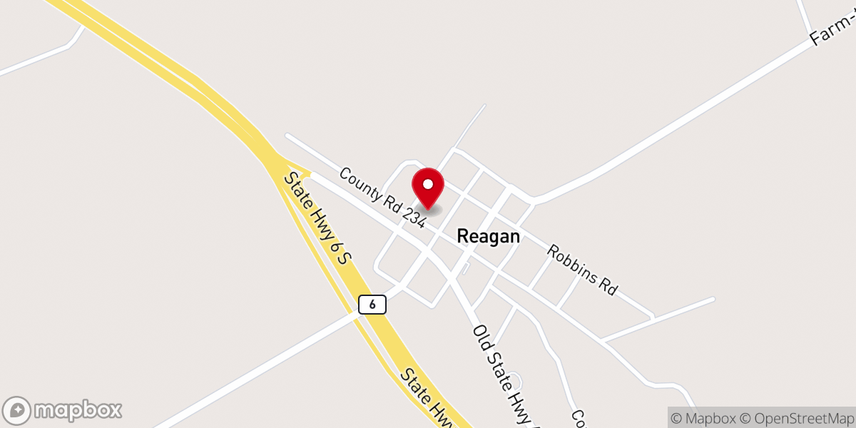 Map showing location of Reagan Community Center