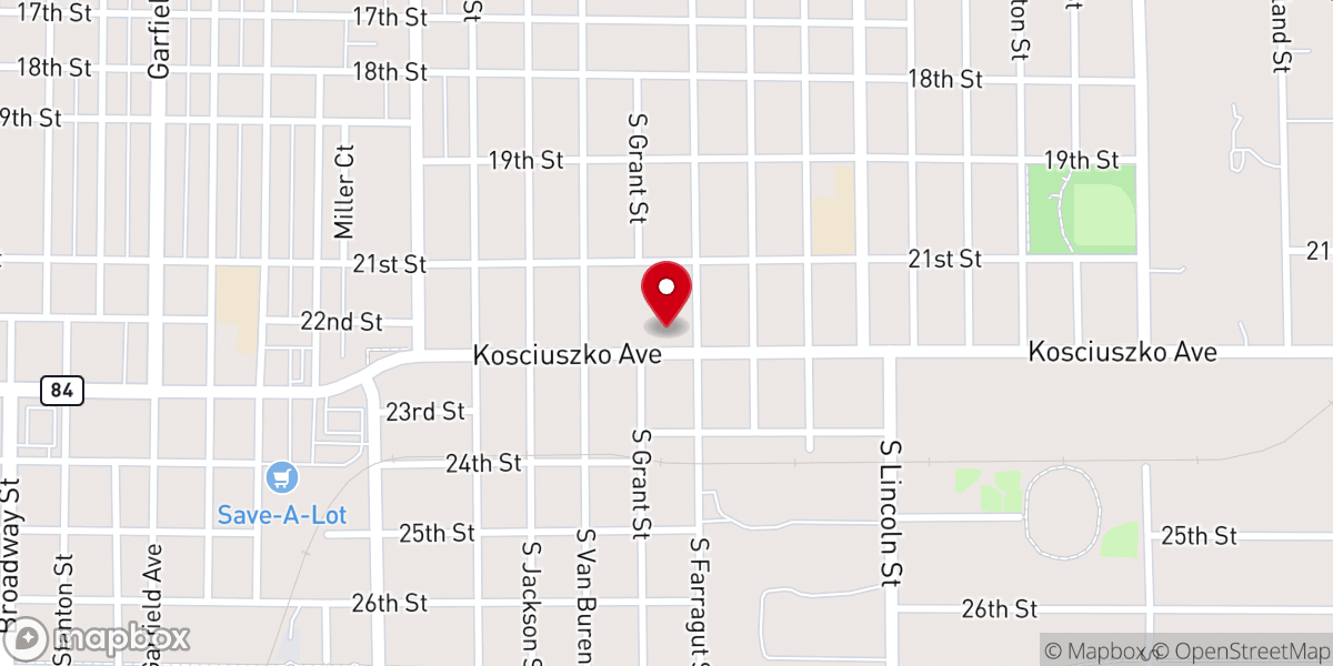 Map showing location of St. Stanislaus Catholic Church