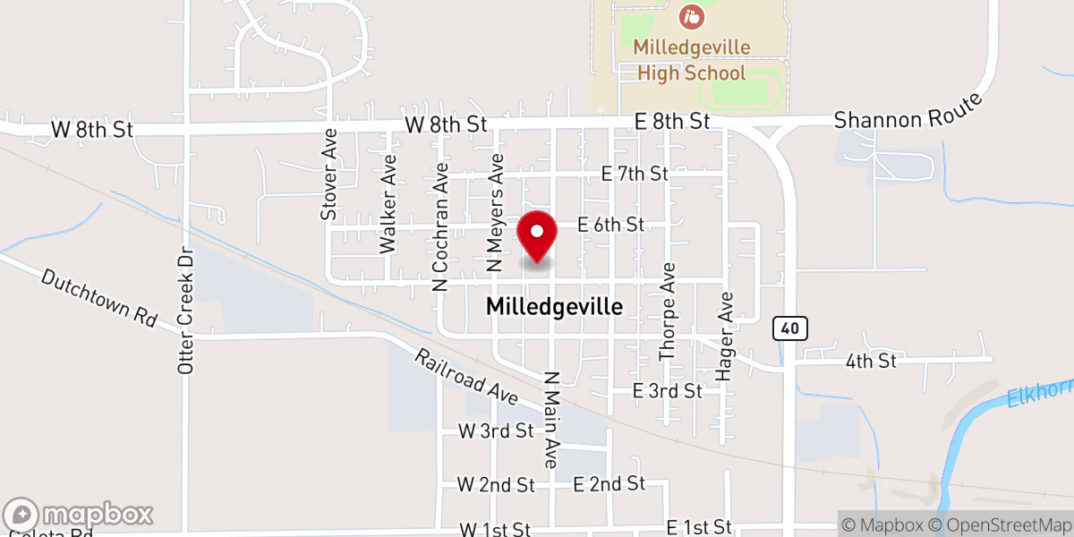 Map showing location of Brethren Manor Inc