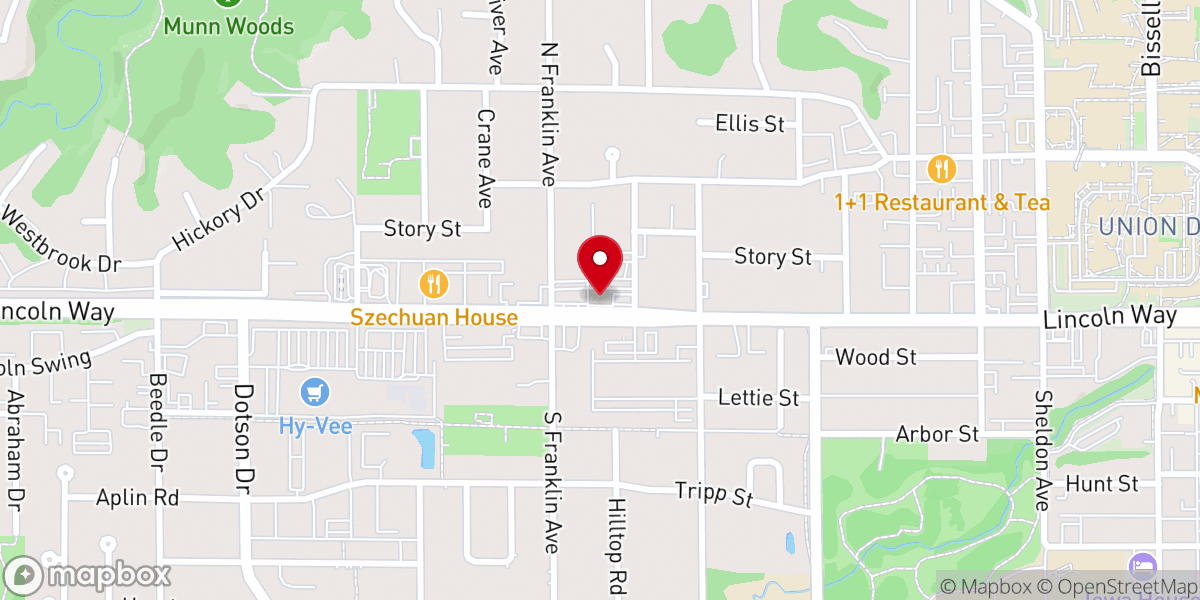 Map showing location of Lutheran Church of Hope Ames